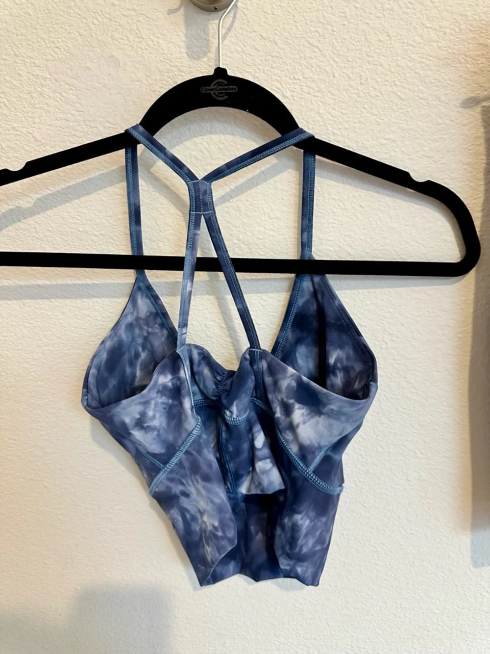 Gymshark Women's Blue Tie-Dye Athletic Shorts & Sports Bra Set - Picture 3 of 5